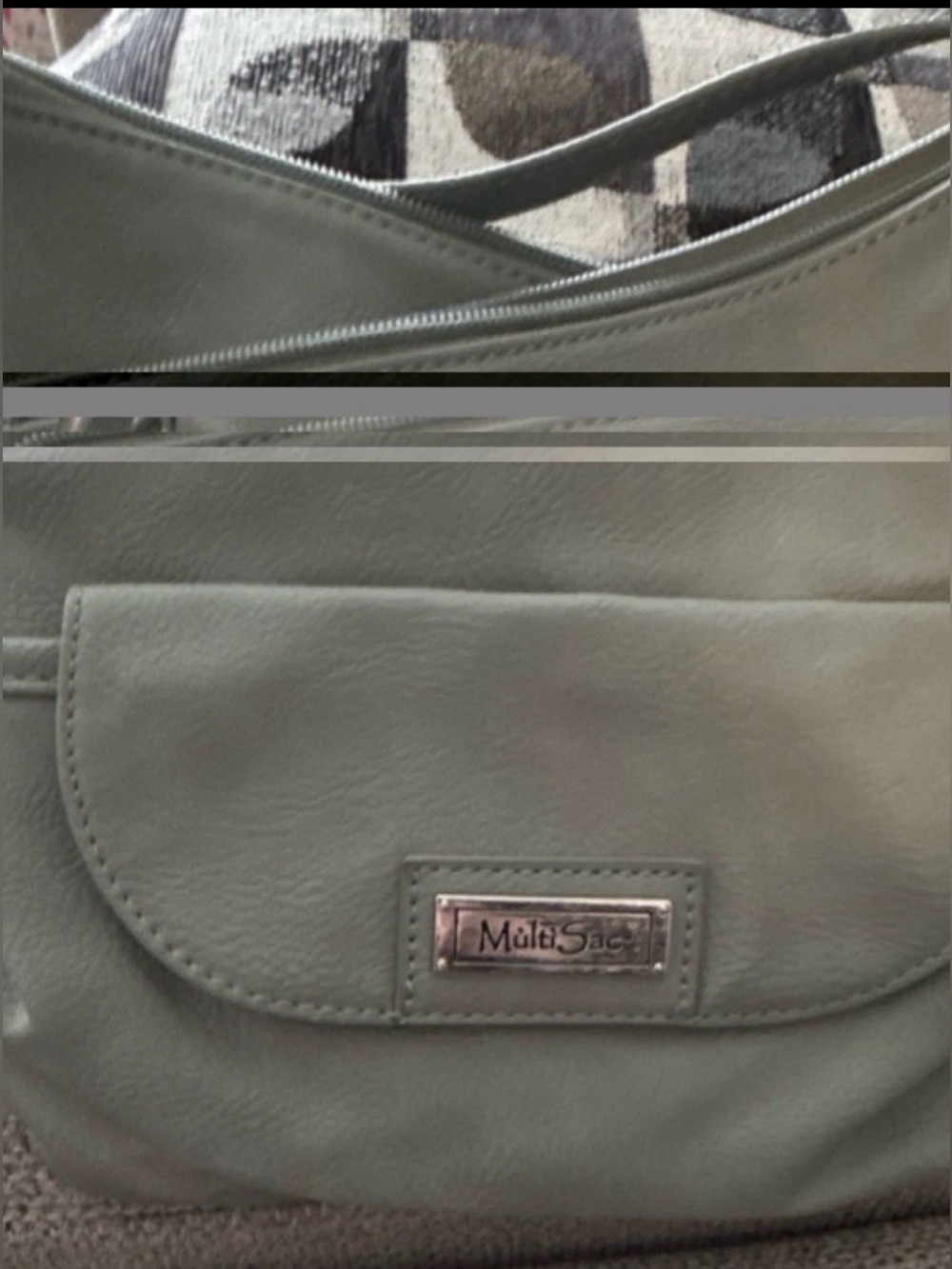 MultiSac Women's Crossbody Bag in light sage green.
